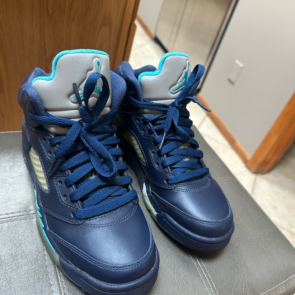 Jordan Kids Sneakers - Navy and Aqua - Picture 2 of 2